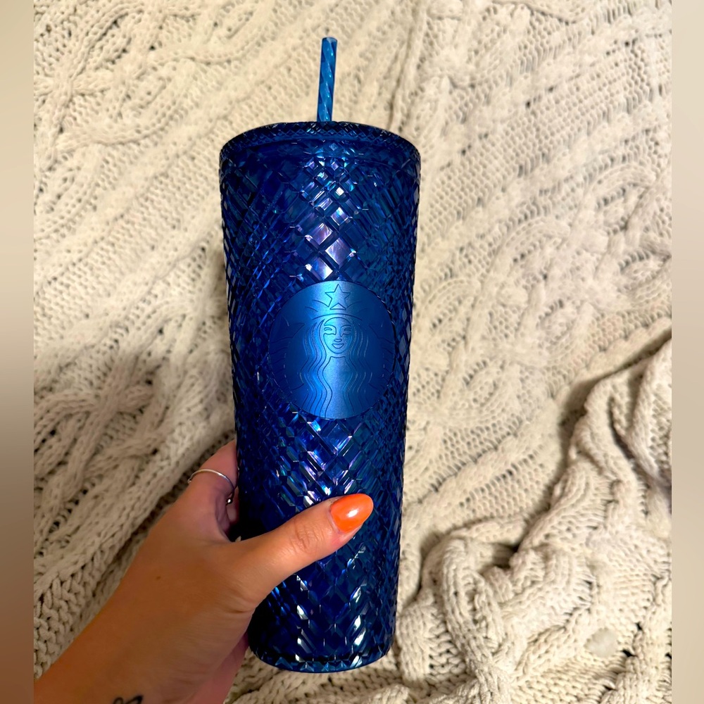 NWT - Sapphire Jeweled Starbucks Cold Cup - 24 oz
